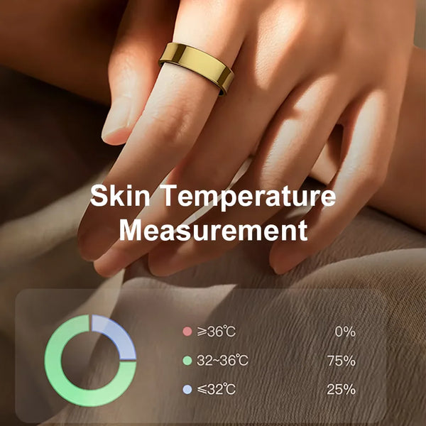 R09 Smart Ring with Charging Case - Track Sleep, Temperature, and Health in Style