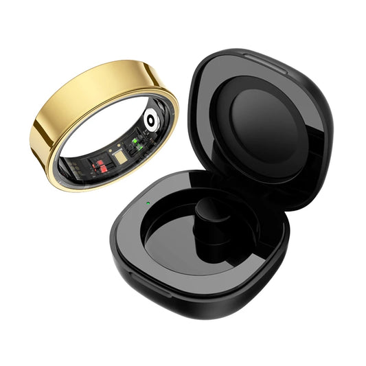 R09 Smart Ring with Charging Case - Track Sleep, Temperature, and Health in Style